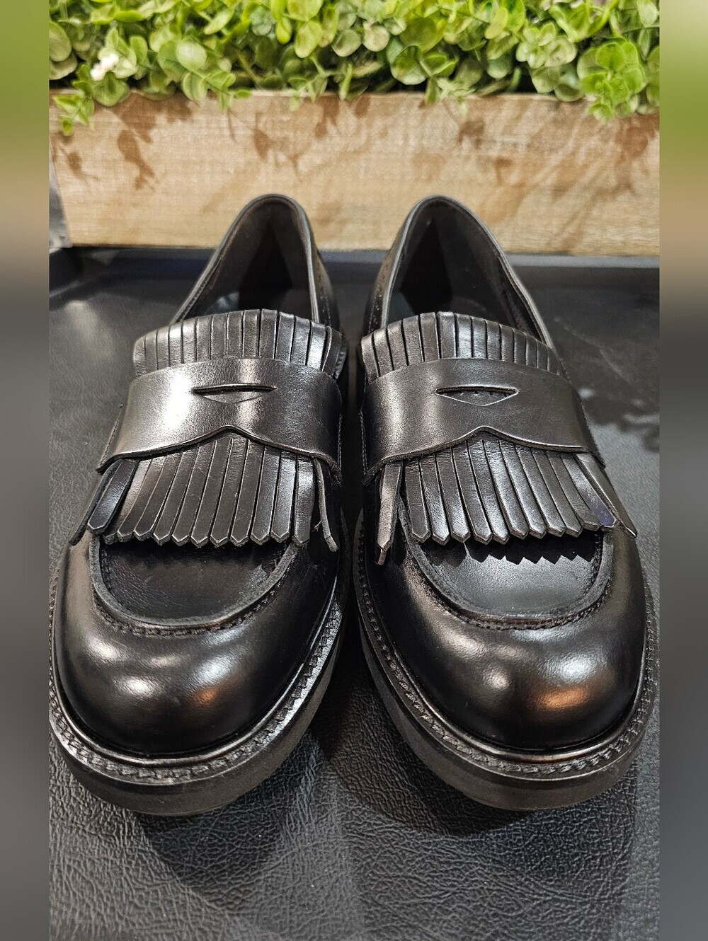 Ecco Black Leather Fringe Penny Support Loafers Shoes Women's Sz 6, 10, & 11